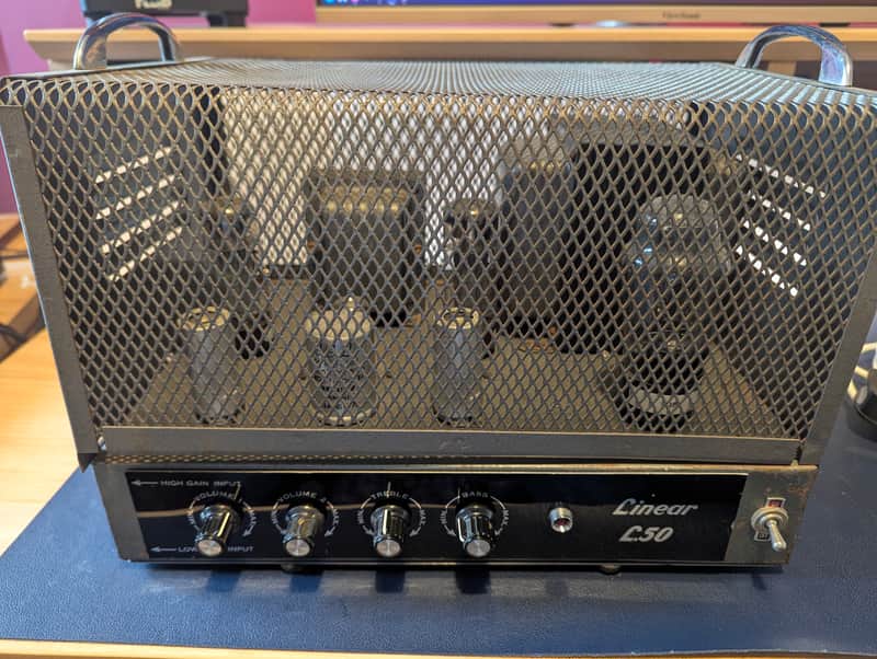 Vintage 1960s Linear L50 British Valve Amp Head | EF86 + EL34 + Mullard U52 | Original Transformers | With Schematic and Service Notes | Untested image 1