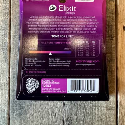Elixir Nanoweb Acoustic Phospor Bronze 12-53 image 2