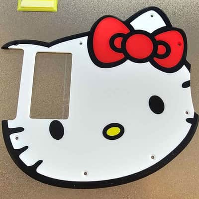 3D Printed Hello Kitty Strat Pickguard - Instant Kawaii Upgrade | Fits Standard Strat / Squier - No Sold-Out Guitar Needed! image 4