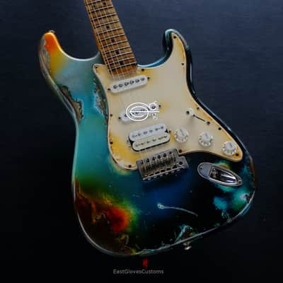 Fender Stratocaster HSS Galaxy Blue Aged Relic by East Gloves Customs (RARE) image 5