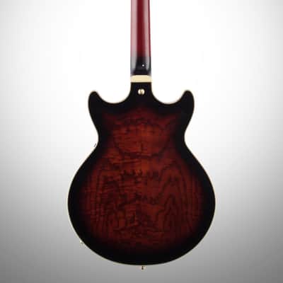 Ibanez Artstar AM153QA Semi-Hollowbody Electric Guitar (with Case), Dark Brown Sunburst image 6