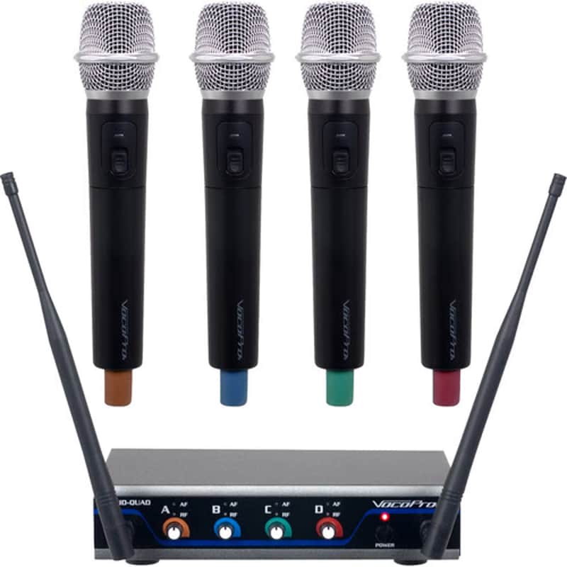 VocoPro Digital-Quad-H1 Four-Channel UHF Wireless Handheld Microphone System (902 to 910.7 MHz) image 1