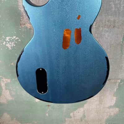 Vintage V120MR-GHB Icon Series Single Cut - Distressed Gun Hill Blue / Sunburst image 11
