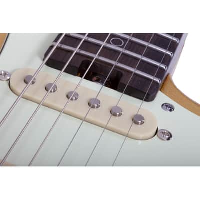 Schecter Nick Johnston 10th Anniversary HSS Atomic Saffron image 8