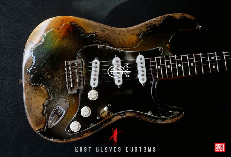 Fender Stratocaster Green Paisley Heavy Aged Relic by East Gloves Customs image 1