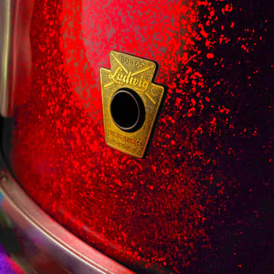 Ludwig No. 491 Pioneer 5.5x14" 6-Lug Snare 1964 - Red Sparkle image 7