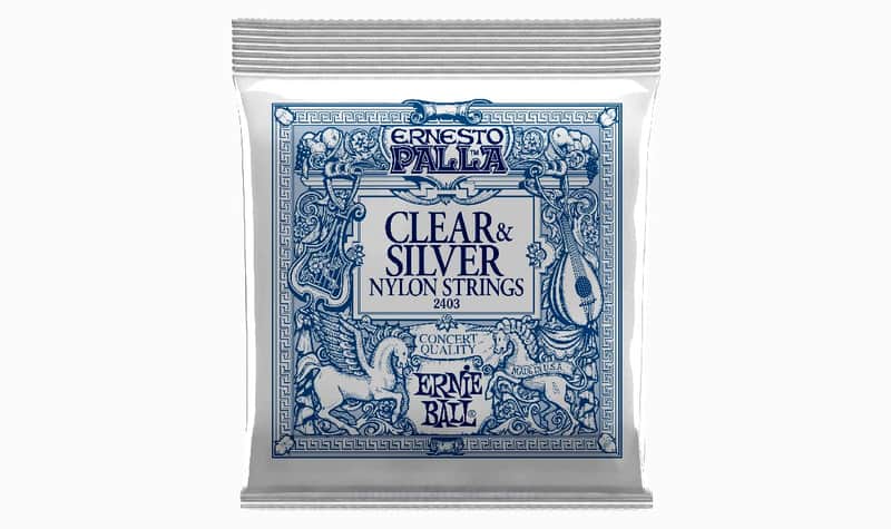 Ernesto Palla Nylon Clear & Silver Classic-Gtr String Set Gauges 1st .028, 2nd .032, 3rd .040, 4th .030, 5th .036, 6th .042 - Medium Tension Ag-Plated Cu-Wire Wrap on Multifilament Core Monoflmnt-Plains image 1