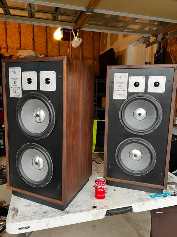 StudioLAB SL-30 Speakers 1980s Dark Brown Wood Stain image 1