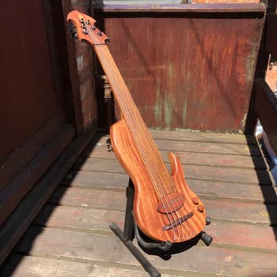 Short scale 6 string fretless bass guitar by JL 2023 - Sapele image 20