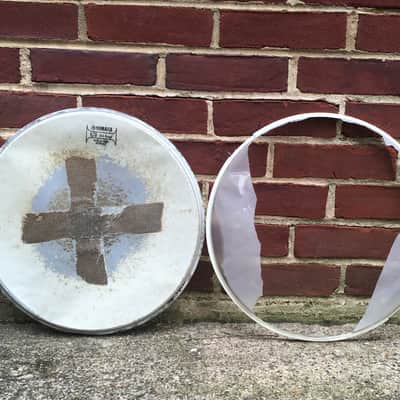 X2 14” Heads Vintage Yamaha U2 BA Snare Batter Head 1980s Heavy Aged Relic Made by Remo Art Project image 7