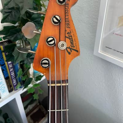 1974 Fender Precision Bass Sunburst Rosewood Board image 3