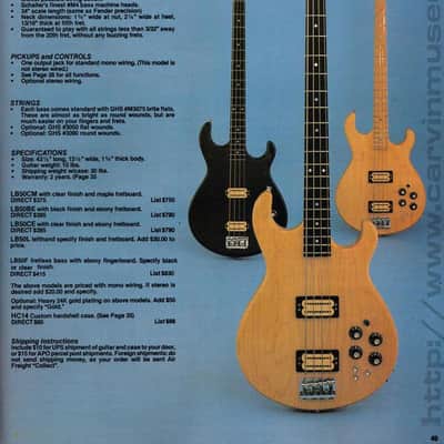 Carvin LB50 (BE) 1981-1983 Model Lefty image 9