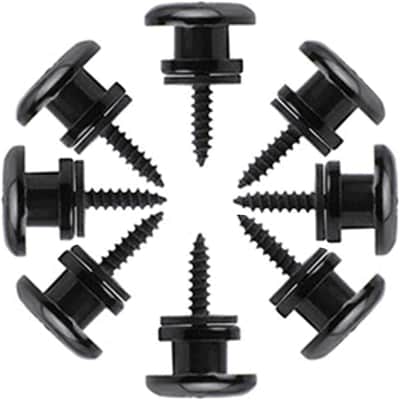 8 Pcs Guitar Strap Buttons,Guitar Security Lock,Mushroom Style Guitar Strap Lock Buttons, Electric Guitar Strap Locks,Black Guitar Strap Lock Buttons for Acoustic Guitar,Electric Guitar,Bass,Ukulele image 1