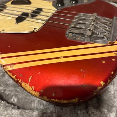 1971 Fender Competition Mustang Bass Competition Red image 3
