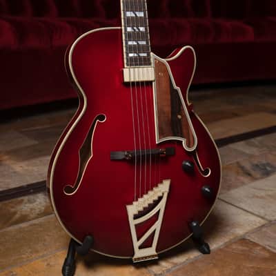 D'Angelico Excel Ss Soho Single Cutaway Thinline Hollow Body w/ Gig Bag Dark Cherry Burst image 6