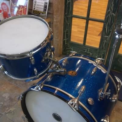 Vintage 1970's Gretsch 3 Piece Drum Kit - The One Nighter in Blue Sparkle image 6
