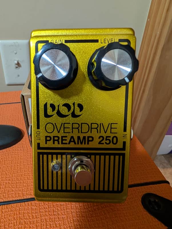 DOD Overdrive Preamp 250 Reissue 1995 - Present - Yellow image 1