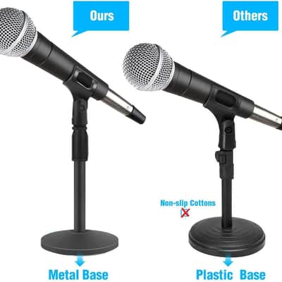 Desktop Microphone Stand, Upgraded Adjustable Table Mic Stand with Non-Slip Metal Base for Blue Yeti Snowball Spark & Other Microphone image 2