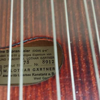 Small Soprano Lyre W. Lothar Gärtner 1978 Dark Brown / Reddish Brown image 6