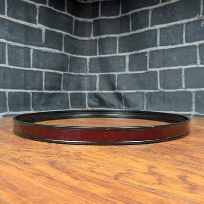 22" Metallic Red Bass Drum Hoop – Steel Black Hoop w/ Red Wrap – Player‑Grade image 1