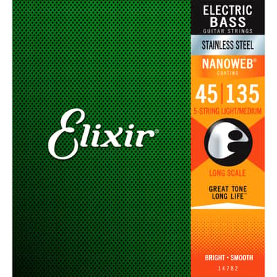 Elixir 14782 Bass Strings 45-135 - String Set for 5 String Bass Guitar image 2