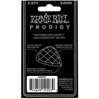 Ernie Ball Mini Prodigy Picks White 2mm Bag of 6 image 3