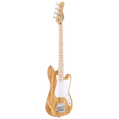 Glarry 4 String 30in SHORT SCALE Thin Body GB Electric Bass Guitar with Bag Strap Connector Wrench Tool 2020s - Burlywood image 11