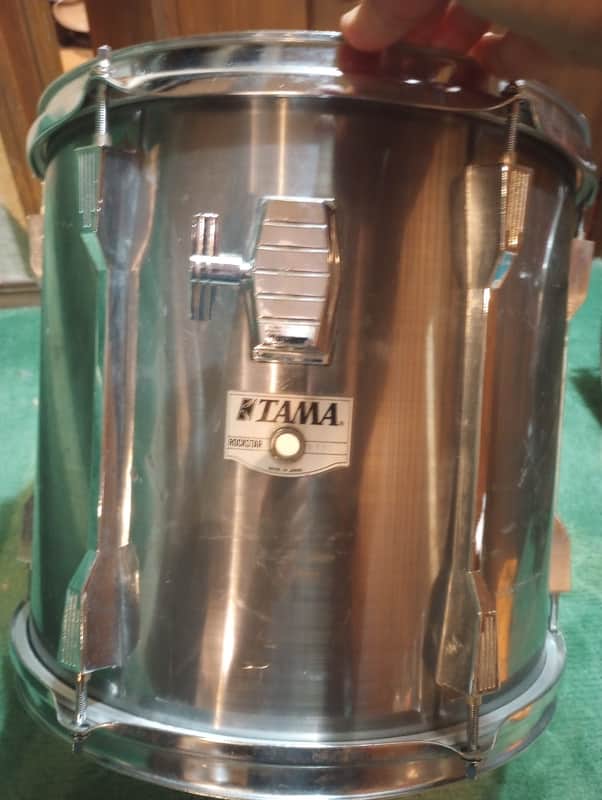 Tama Rockstar (Made in Japan) 13"(diameter) x12"(depth) Rack Tom 1980's - Brushed Misty Metal image 1