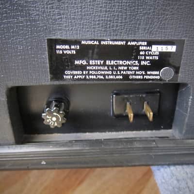 MAGNATONE M12 Tube Bass & Guitar Amp (2) EL-34s 1-15 Circa-1963 Black Moulded Cabinet image 12