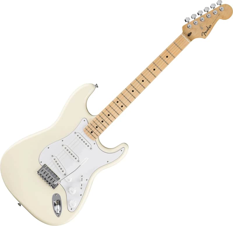 Fender Standard Stratocaster, Maple Fingerboard, White Pickguard - Olympic White image 1