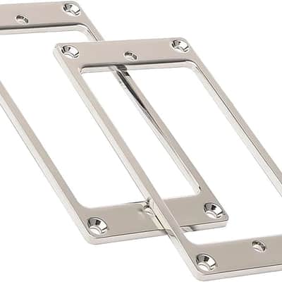 Metal Flat Electric Guitar Humbucker Pickup Ring, Frame Mounting Ring, Bridge Neck Pickups Cover Frame Replacement Part, Pack of 2 (chorme) image 2
