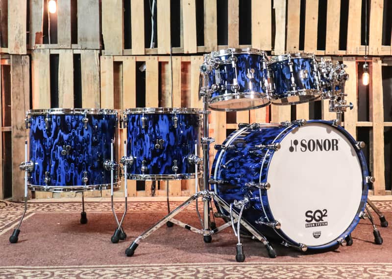 Sonor SQ2 Birch Blue Tribal High Gloss "Gavin Harrison Replica" Drum Set image 1