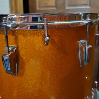 Ludwig No. 950 Classic 16x16" Floor Tom with Keystone Badge 1960 - 1968 - Gold Sparkle image 9
