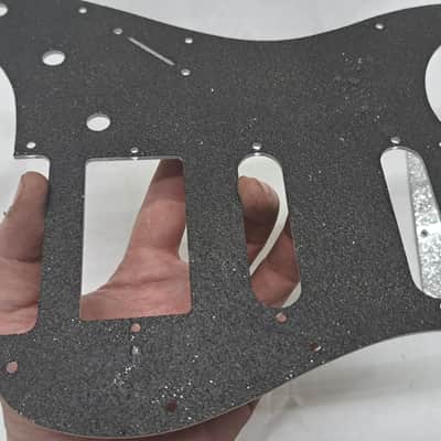 Platinum Silver Sparkle Glitter HSS pickguard + trem cover set Fits Fender Strat Stratocaster image 8