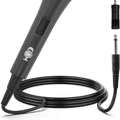 Wired Microphone for Karaoke, (Black) - Unidirectional Dynamic Vocal Microphone - Plug-in Microphone for Karaoke Machine, AMP, & Speaker - Mic for Singing, Public Speaking, & Parties image 1