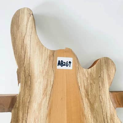 Raw Materiel Electric Bass Guitar Mahogany Body, Burl Wood Top image 8