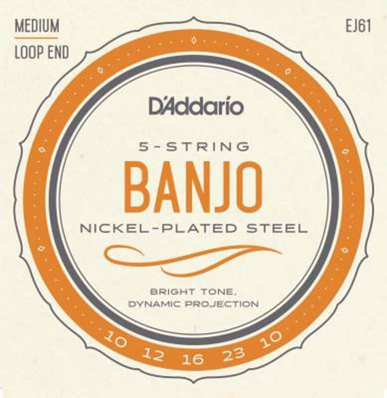 D'Addario EJ61 Banjo Strings 5-String Medium (10-23) image 1