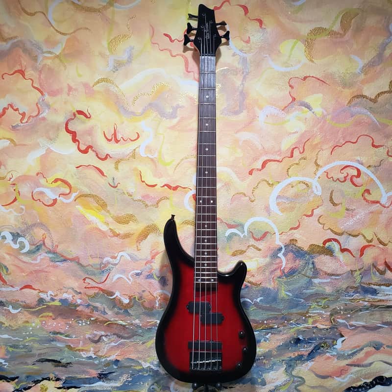 Glen Burton 5-String Electric Bass Red Burst (Used) image 1