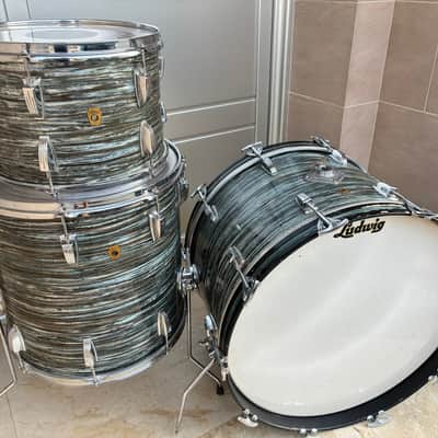 Ludwig Hollywood 1966 - Blue Oyster Pearl image 4