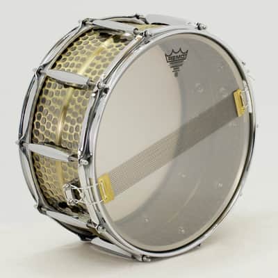 TreeHouse Custom Drums 6½x14 Hammered Brass Snare Drum w/Beaded Dunnett Strainer image 7