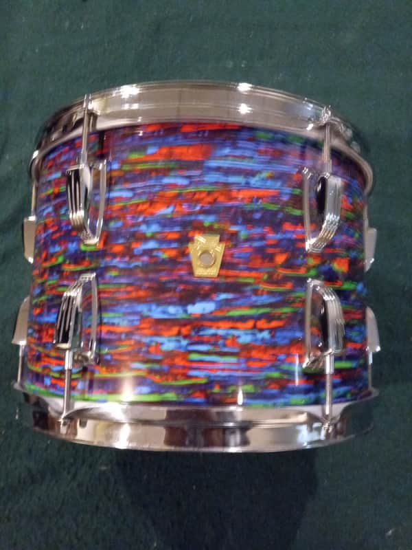 Ludwig 9X13 TOM EARLY 80'S - PSYCHEDELIC RED WRAP image 1