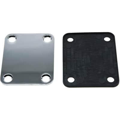 4-Bolt Electric Guitar Replacement Neckplate Bass Metal Neck Plate with Screws for FD Strat Tele or Basses Chrome image 2