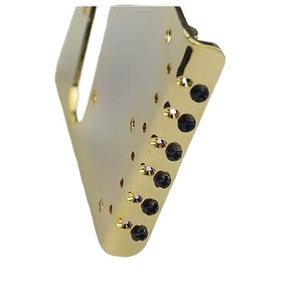 Gold Guitar Tele Style 6 Brass Saddles Bridge image 8