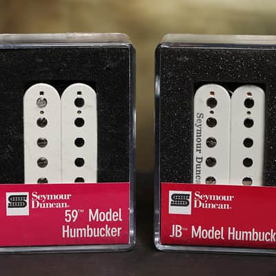 Seymour Duncan SH-4 JB Bridge & SH-1 59 Neck WHITE Humbucker Pickup Set image 1