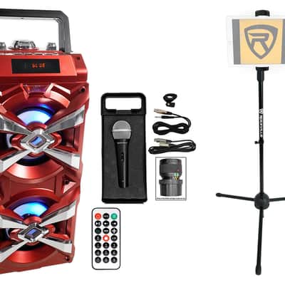 NYC Acoustics Bluetooth Karaoke Machine System w/LED's+Microphone+Remote+Stand image 19