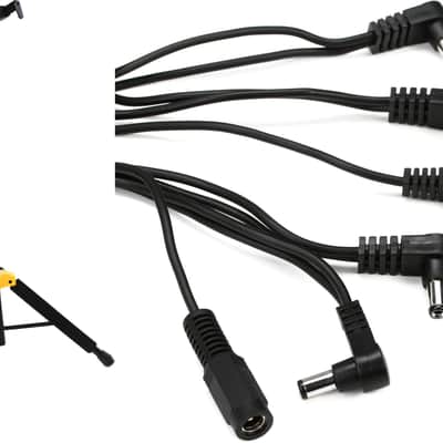 Hercules Stands GS414B PLUS Single Guitar Stand with Auto Grip System  Bundle with Truetone MC5 1 SPOT Multi-Plug 5 Cable image 1