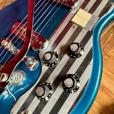 1965 Teisco Del Rey ET-201 Electric Guitar Blue image 9