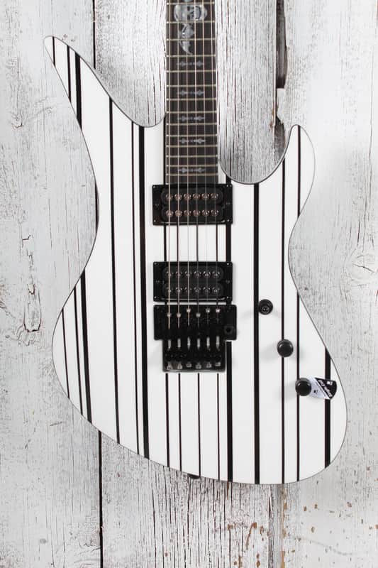 Schecter Synyster Standard Electric Guitar Gloss White with Black Pinstripes image 1