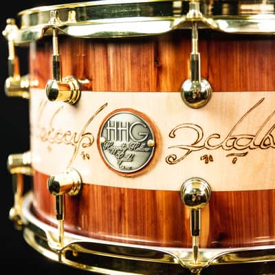 HHG Drums Lord Of The Rings Cedar/Maple Stave Snare, Ultra High Gloss image 1