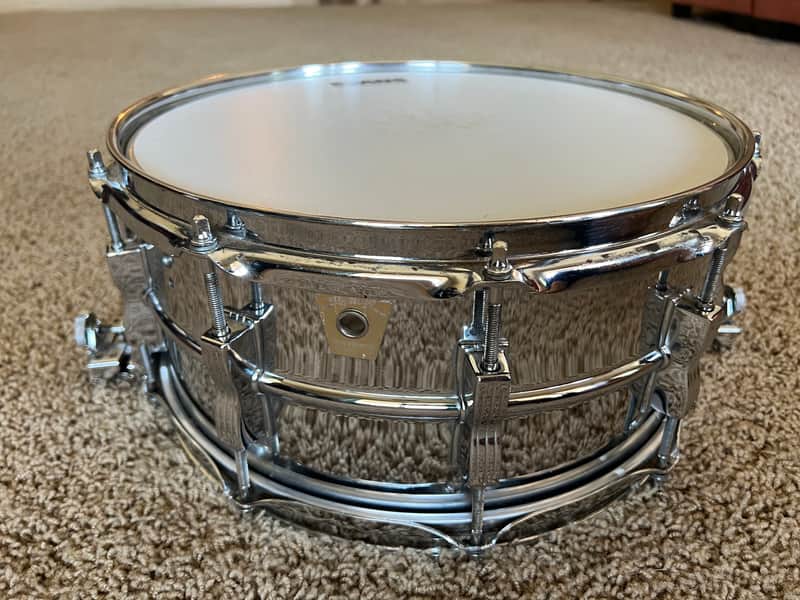 Ludwig No. 411 Super-Sensitive 6.5x14" 10-Lug Aluminum Snare Drum with Keystone Badge 1960 - 1963 - Chrome-Plated image 1